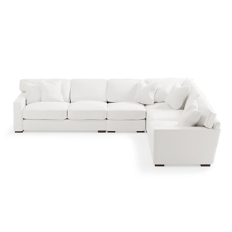 Salem Upholstered Sectional - Pre-Configured, Fabric, Fabric / 4-Pc Sectional, Livesmart Performance Presley Pearl / 4 Pc Sectional - Grandin Road