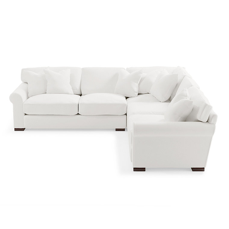 Cleo Upholstered Sectional - Pre-Configured, 3-Pc Sectional, Livesmart Performance Presley Pearl / 3 Pc Sectional - Grandin Road