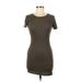 Brandy Melville Casual Dress - Bodycon: Green Solid Dresses