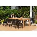 Lark Manor™ Anautica Outdoor Patio 9pc FSC Solid Teak Wood & Aluminum Dining Set Wood/Metal/Teak in Black | 87 W x 39 D in | Wayfair