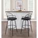 Wade Logan Gracen Counter & Bar Stool Upholstered/Leather/Metal/Faux leather in Black | 38.5 H x 23 W x 23 D in | Wayfair