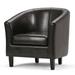 Barrel Chair - Lark Manor™ Dandir 29.5" Wide Barrel Chair Leather in Brown | Wayfair AXCTUB-001