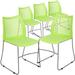 Inbox Zero Oliverson 661 lb. Capacity Stack Chair w/ Air-Vent Back & Sled Base Plastic/Acrylic/Plastic/Metal in Green/Gray | Wayfair