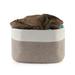 Latitude Run® Foldable Storage Cotton Basket Set Fabric in White/Brown | 9.8 H x 15.7 W x 9.8 D in | Wayfair 3A920CE1630445E08741B1CD12F9A7C8