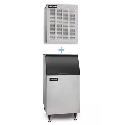 Ice-O-Matic MFI0500A/B42PS/KBT24 540 lb Flake Commercial Ice Machine w/ Bin - 351 lb Storage, Air Cooled, 115v, Stainless Steel