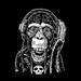 Trinx Kamouri Monkey Rocker In Headphones & T-Shirt w/ Skull. Vintage Engraving On Canvas by Denpotisev Graphic Art Canvas in Black | Wayfair