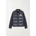 Moncler - Appliquéd Cotton-blend Jersey And Quilted Shell Down Jacket - Navy