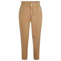BOSS Damen Tasina1-D Relaxed-Fit Hose aus Stretch-Baumwolle im Paperbag-Stil Beige 36