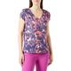 Gerry Weber Damen Gemustertes Kurzarmshirt Kurzarm T-Shirt 1/2 Arm Kurzarmshirt floral, Gemustert Blau/Lila/Pink Druck 46