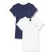 G-STAR RAW Damen Eyben Slim V-Neck T-Shirt 2-Pack, Mehrfarben (sartho blue/white D23830-4107-7435), XS