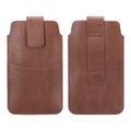 Phone Belt Holder Case for 6.4 Cell Phones Vertical Leather Phone Belt Pouch Coffee