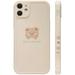 Ownest Compatible with iPhone Case Cute Painted Design Brown Bear with Cheeks for Women Girls Fashion Slim Soft Flexible TPU Rubber for Beige