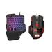 Mixed Backlit Keyboard Gaming Keyboard RGB Backlit Single-hand Control Keypad Keyboard with Mouse for Laptop Computer