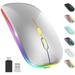 Computer Mouse Wireless 2.4G Portable Silent Optical USB Mouse USB Mini Receiver Ergonomic Quiet Click Computer Mouse for Laptop PC Notebook Mac - Silver