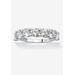 Women's 3.50 Ctw Cubic Zirconia Anniversary Ring In Platinum-Plated Sterling Silver by PalmBeach Jewelry in White (Size 11)