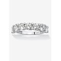 Women's 3.50 Ctw Cubic Zirconia Anniversary Ring In Platinum-Plated Sterling Silver by PalmBeach Jewelry in White (Size 5)