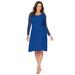 Plus Size Women's Seamed Lace Dress by Jessica London in Dark Sapphire (Size 14 W)