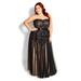Embroidered Tulle Maxi Dress - black
