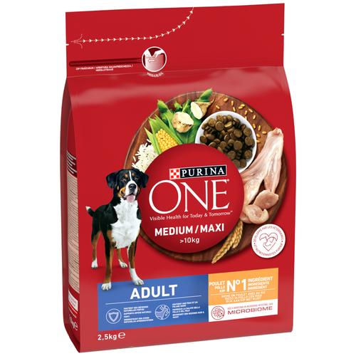 2.5kg PURINA ONE Medium/Maxi Adult Huhn Trockenfutter Hund