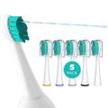Replacement Brush Heads for Waterpik Sonic-Fusion 2.0 Flossing Toothbrush - Full Size Toothbrush Head with Covers and Identification Ring- 5 Count White
