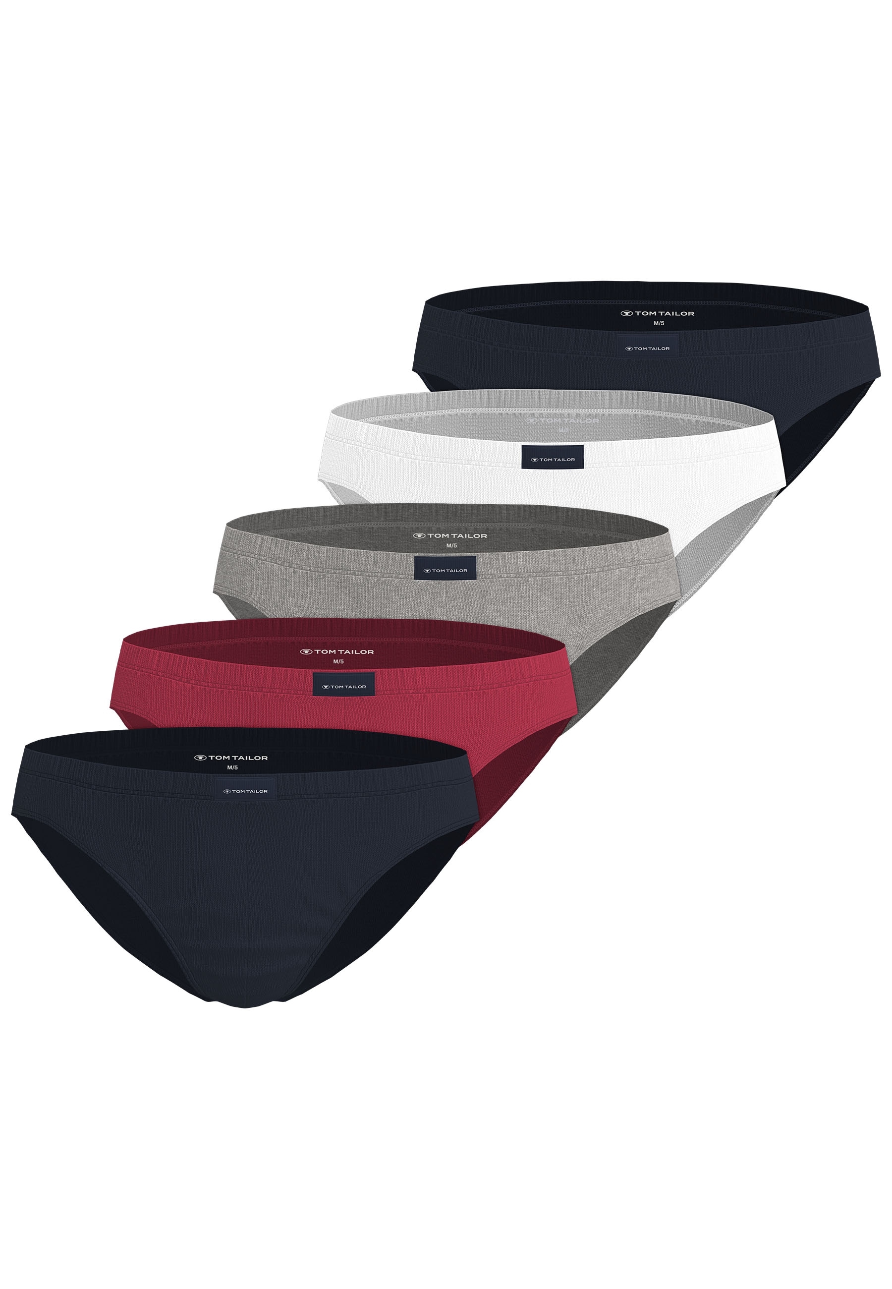 Minislip TOM TAILOR "Colorado", Herren, Gr. XL, bunt (navy, weiß, rot), Single Jersey, Obermaterial: 100% Baumwolle, unifarben, körpernah, Unterhosen, weich, bequem, eng, atmungsaktiv, breiter Bund, mit Logo