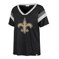 Women's '47 Black New Orleans Saints Phoenix V-Neck T-Shirt
