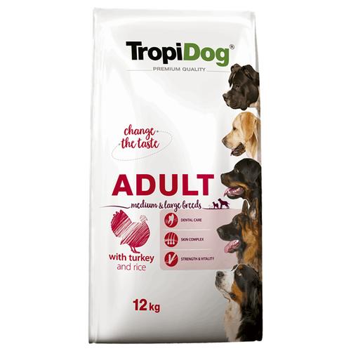 12kg Tropidog Premium Adult Medium & Large Truthahn & Reis Hundefutter trocken
