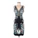 Casual Dress - Midi: Black Print Dresses - Women's Size 8