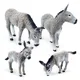Realistic Grey Donkey Figurines Cute Animals Toys Model Farm Pasture Plastic Model Toy Gift for