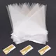50Pcs 3 Sizes Transparent Cellophane Cone Bags Gold Twist Ties Seal Pouches Clear Plastic Gift Bags