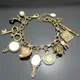 Vintage Wonderland Mirror Charms Beads Link Chain Crystal Bangle Bracelets For Women Pulseira