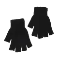 1pair Black Short Half Finger Fingerless Knit Wrist Glove Winter Warm Stretch Work Gloves for Women
