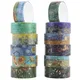 12Rolls Van Gogh Washi Tape Gold Foil Masking Tape Decorative Adhesive Tape DIY Sticker Scrapbooking
