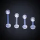 10pc Clear Acrylic Labret Lip Stud Piercing Ring Bar Bioflex Ear Cartilage Earring Tragus Helix