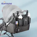 Sunveno Baby Stroller Organizer Bag Infant Pram Cart Storage Bag with Baby Trolley Bag Carriage Bag