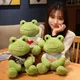 25cm Kawaii Dressing Frog Plush Toy Stuffed Animal Fluffy Frog Figure Doll Soft Pillow For Children