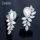 ZAKOL Popular Marquise Cut Cubic Zirconia Bridal Dangle Earrings for Elegant Women Trendy Water Drop