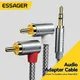 Essager 90 ° RCA Cable Jack 3.5mm to 2RCA AUX Audio Stereo Cable Male Splitter For TV PC Amplifier