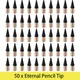 50Pcs Replaceable Eternal Pencil Nib Pencil Tip Head for Unlimited Writing Eternal Pen No Ink Pen