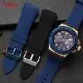 Rubber watchband 22mm Blue color Silicone Rubber bracelet for guess W0247G3 W0040G3 W0040G7 watches