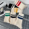 Fashion Unisex Striped Cotton Mid-calf Warm Socks Sweat-absorbent Anti-friction Sports Socks Men