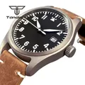 Tandorio NH35A Titanium 39mm Pilot 200M Dive Men's Automatic Watch Aviator Dial Date Sapphire Glass