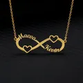 Custom Double Heart Two Names Infinity Necklaces For Women Stainless Steel Customized Necklace