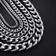 3/5/7/9/11mm Stainless Steel Chain Necklace for Men Women Curb Cuban Link Chain Gold Color Punk