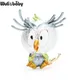 Wuli&baby Lovely Owl 3-color Enamel Bird Brooches Women Alloy Brown Grey Pink Bird Animal Party