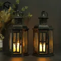 Vintage Nordic Candle Holder Lanterns Candles Aesthetic Hanging Lantern Iron Lantern Black Home