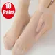 10 Pairs Summer Silk Transparent Glass Socks Women Cool Solid Color Ultra-thin Breathable Sexy Skin