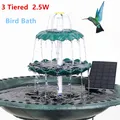 AISITIN 3 Tiered Bird Bath with 2.5W Solar Pump DIY Solar Fountain Detachable and Suitable for Bird