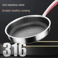 Pans 316 Stainless Steel Frying Pan Non-stick Home Honeycomb Pancake Omelet Pan Multi-functional