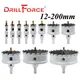 Drillforce 12-200mm TCT Hole Saw Drill Bits Alloy Carbide Cobalt Steel Cutter Stainless Steel Plate